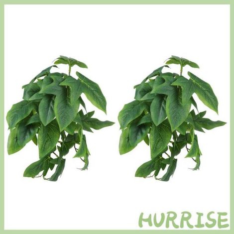 HURRISE Plante Artificielle Reptile Suspension 2PCS Feuilles Plastique Aquarium Feuilles de patate douce (1/4)