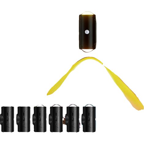 Aplique de pared LED con cambio de color y sensor de movimiento, color negro, 6 unidades. (1/2)