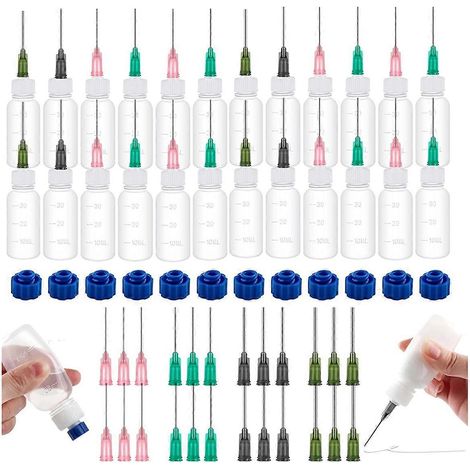 60 Klebstoffapplikatorflaschen, 30 ml Kunststoff-Tropfflaschen mit Quetschverschluss