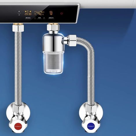 Purificador de agua potable de acero inoxidable con función antical, ultrafiltración, compacto 95 x 44 mm, para grifo de cocina, ducha, lavadora, agua potable directa.