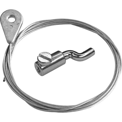 Câble souple 1,5mm 2,5m tête œillet Ø 6,5mm avec serre-câble tête en S Z acier idéal manette gaz Motoculture Tondeuse Tracteur Commande Accélérateur Entretien Parc Jardin (1/3)