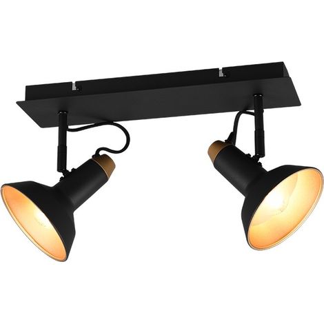Barra ROXIE barra 2 Faretti e portafarettis orientabili L.40cm metallo nero e oro 811900232 (1/4)