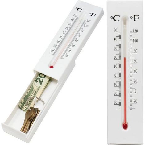 Cache-clés extérieur Money Hider avec Design Mural Thermomètre Décoratif Cacher Un Compartiment De Cachette De Détournement De (1/5)