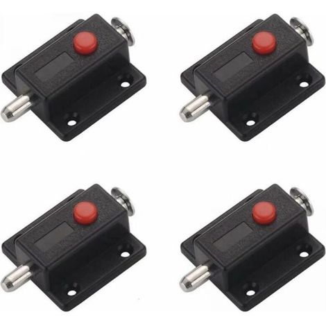 Automatic safety slide latch – 4-piece pack – ABS and iron material – Corrosion resistant – For wooden doors and windows (1/5)