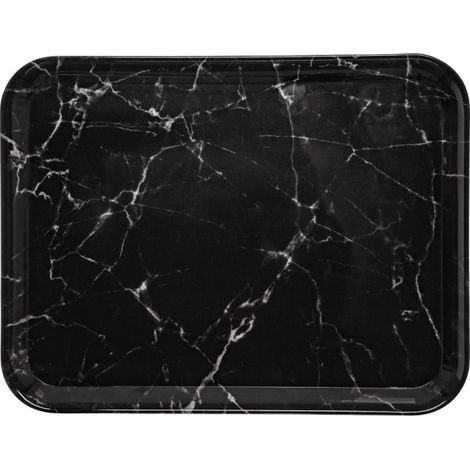 5Five Simply Smart – Plateau de service effet marbre noir 43 x 33 cm – Mélamine – Facile d'entretien – Design tendance