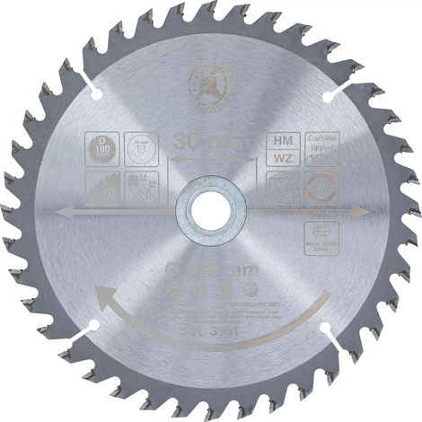 Lame de scie circulaire en métal dur Ø 180 x 30 x 2,5 mm 40 dents