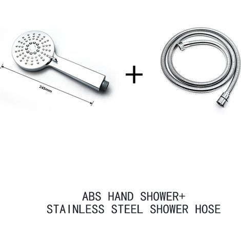 Barre de douche réglable avec flexible, colonne de douche murale extensible, pommeau de douche 3 jets, chromée, barre de douche coulissante. (1/5)