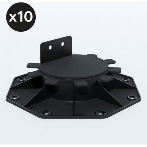 Set 10 supporti regolabili 30-60 mm per decking in legno e composito - Nero
