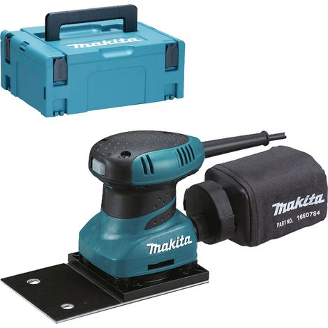 Makita – Ponceuse orbitale 200W – Vitesse 28 000 tr/min – Plateau 164 x 100 mm – Aspiration efficace – Pour bois dur et teck