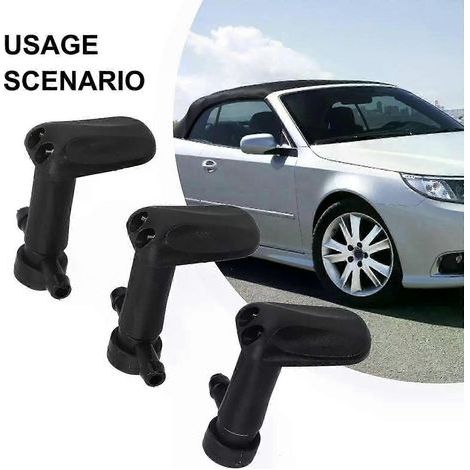 Ensemble de 3 gicleurs de lave-glace compatibles avec Saab 9-3 9-3X 2003-11 (12778850 12778849) (1/5)