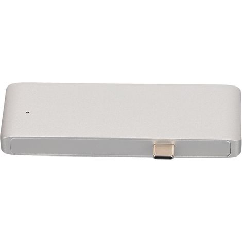 Hub USB-C portable 5 en 1 avec charge rapide PD et multiport, adaptateur USB-C pour MacBook et tablettes, argent