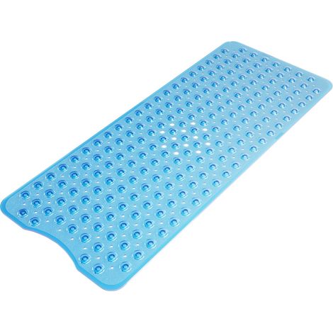 Rutschfeste Duschmatte für Badewanne, 40 x 16 Zoll, Bade-/Duschmatte mit Saugnäpfen, transparent blau. (1/5)