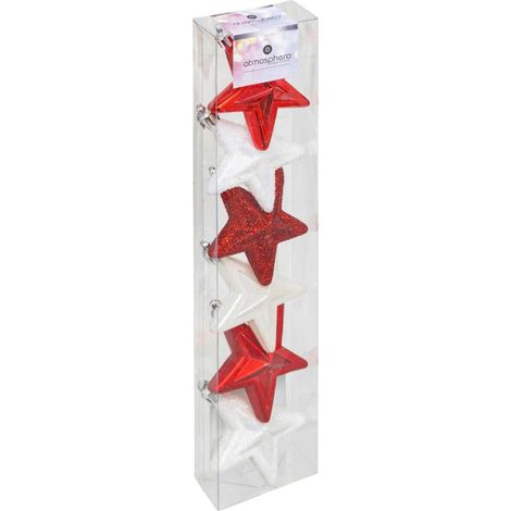 Paris Prix - Sujet De Noël 6 Pièces christmas Country 6cm Rouge & Blanc (1/5)