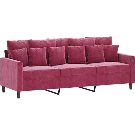Canapé à 3 places，Sofa pour Salon，Banquette Rouge bordeaux 180 cm Velours CFW524942