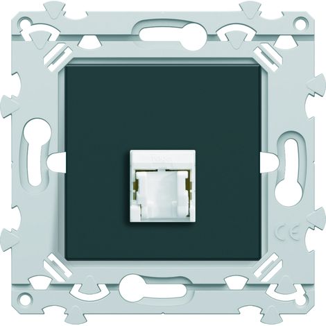 Prise RJ45 Essensya Catégorie 6 UTP simple Anthracite HAGER WE225A (1/2)