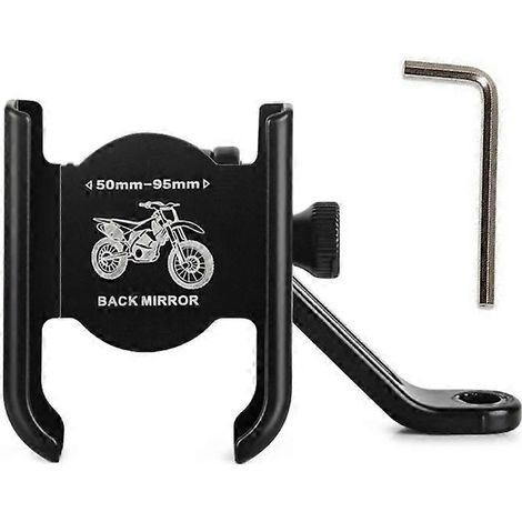 Support de téléphone en métal pour rétroviseurs de vélo électrique, conception rotative compatible avec différentes tailles de smartphones (1/5)