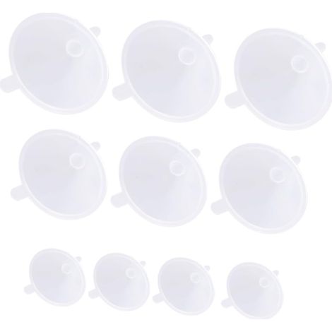 Lot de 10 entonnoirs en plastique pour le transfert d'huiles et de parfums, à usage domestique.-AquaForge (1/5)