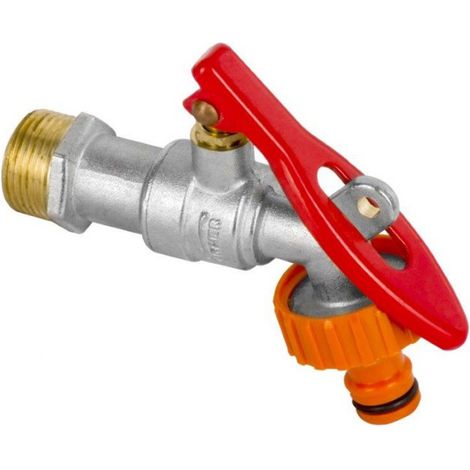 Grifo de jardín de 3/4" con candado y conector rápido (1/2)
