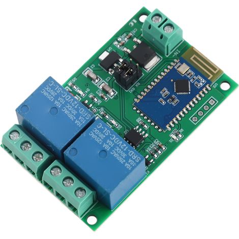 Module relais 2 voies Bluetooth sans fil commande à distance via APP avec voyant lumineux, carte PCB 12V (1/5)