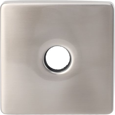 Cache-bras de douche carré de 10 cm (4 pouces) en acier inoxydable 304 brossé pour robinet de baignoire ou bras de douche fixe (1/5)