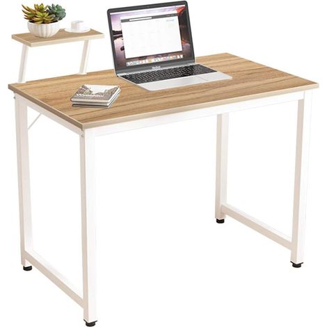 Need – Bureau ordinateur 80x40cm – Panneau de particules 18mm – Cadre métallique avec support triangulaire – Pour salle à manger, salon, cuisine (1/5)