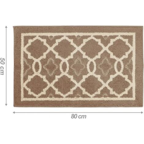 Fußmatte für den Innenbereich, moderne, saugfähige Eingangsmatte, maschinenwaschbar, rutschfest, für Flur/Hintertür (50 x 80 cm, Beige)