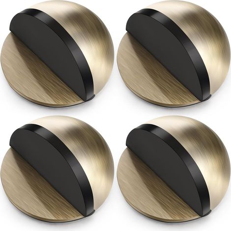 Selbstklebende Türstopper für den Boden, ovaler Türstopper aus poliertem Edelstahl mit Kleber, halbmondförmiger Türstopper zum Schutz von Glaswänden (Bronzefarbe, 4 Stück)