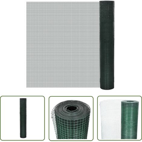 vidaXL Drahtzaun für Hühner Verzinkt mit PVC-Beschichtung 10x1 m Grün (1/4)