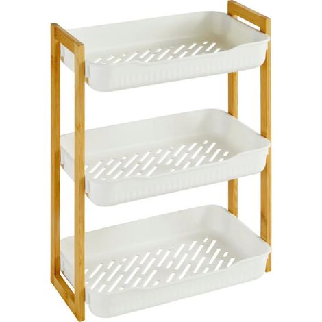 Étagère de Douche 3 Niveaux "Natureo" 45cm Blanc (1/2)
