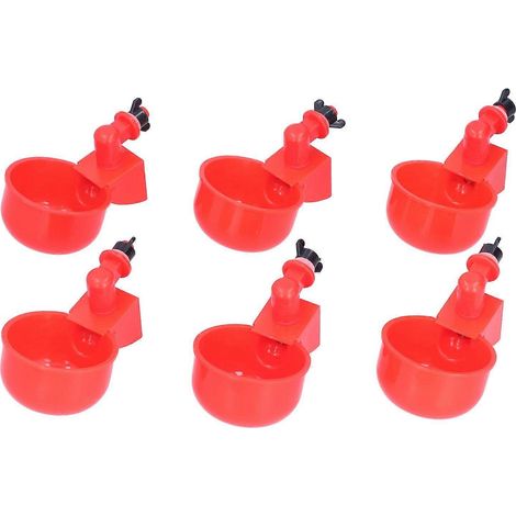 6 abreuvoirs pour poules, 3 mm, en forme de bol portable, en acier inoxydable, à ressort, abreuvoir automatique (1/5)