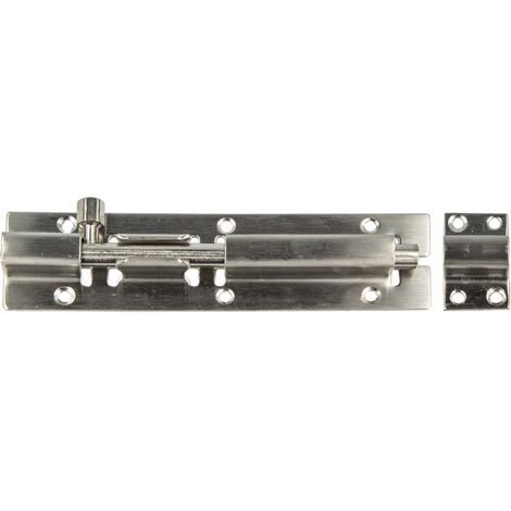MASTERPROOF PROFESSIONAL Edelstahl Schieberiegel Sicherheits - Türriegel Bolzenriegel 150 mm mit Schlaufe