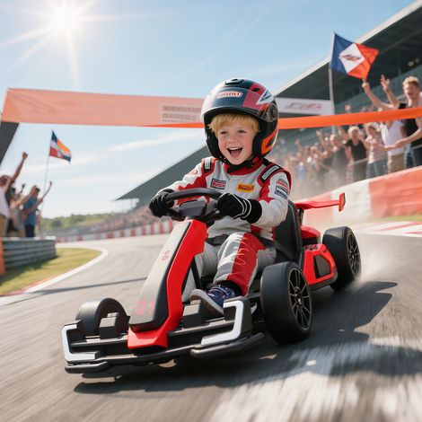Kart électrique pour enfants moteur 2 x 150W batterie 24 V 120 x 76 x 53,5 cm rouge (1/5)