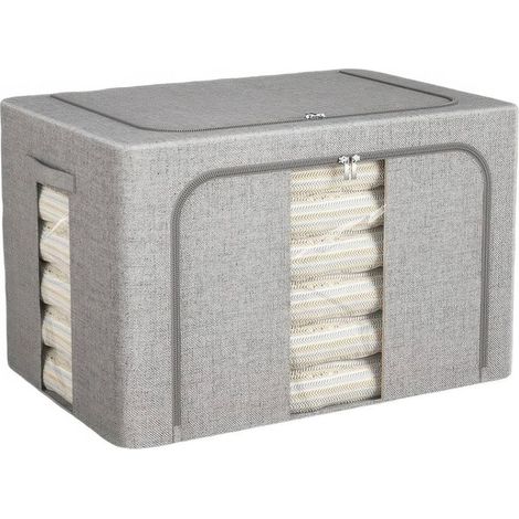 40x30x20cm Boite Rangement Tissu,Boite Rangement Chambre Pliable avec Fenêtre Transparente,pour Vêtements Saisonniers et Literie (1/5)