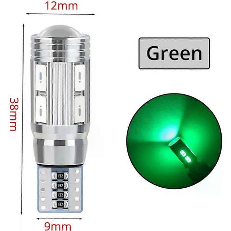 Lot de 10 ampoules T10 W5W 194 blanches et bleues 5630 (10 LED, 12 V) pour feux de stationnement, clignotants, feux de coffre, feux de position, feux stop et feux de recul.