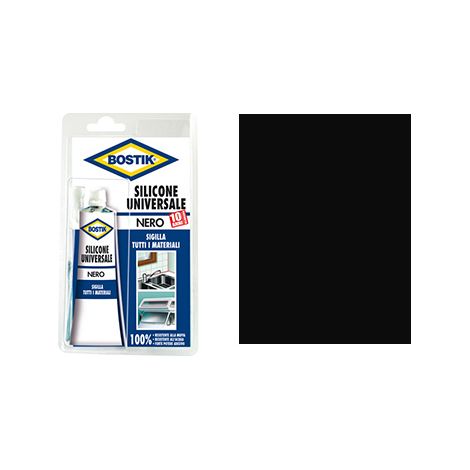 SILICONE ACETICO IN TUBETTO BOSTIK - NERO ML 60- 6 pezzi
