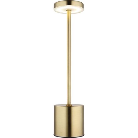 Tischlampe Tischleuchte Schlafzimmerlampe CCT Akku Touchdimmer goldfarben, Metall Kunststoff, 1,2W 138Lm 2700K 4500K 6000K, H 34 cm