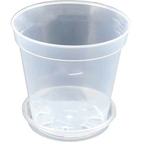 1 pot de fleurs transparent en plastique rigide, effet pierre, pour orchidées et plantes grasses, usage intérieur et balcon (1/5)