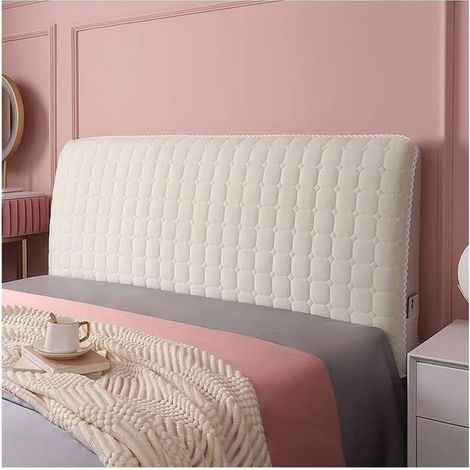 Housse de Tête de Lit - 160 cm - Velours de Haute Qualité - Élastique - Poche pour Téléphone (1/4)