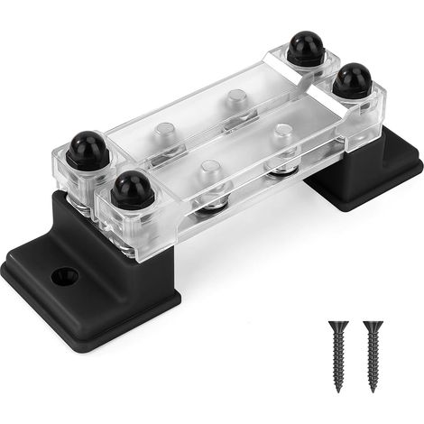 Bloc de Distribution Alimentation 12V-48V DC BusBar 150A Barres de D'énergie Segmentée 2 Voies avec 8 x M6 Boulons de Borne pour Voiture Bateau Noir (1/5)