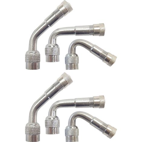 Extension Valve Pneu - 45° 90° 135° - Adaptateur Valve Roue Auto Camion Moto Vélo - Lot de 3 Pièces