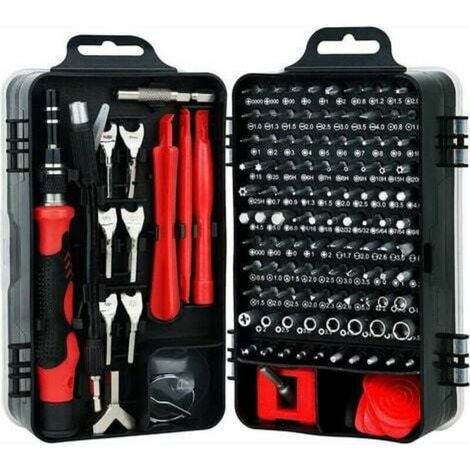 Outillage à main 135 en 1 Tournevis Precision Kit Tools, Mini Ensemble d'outils de Réparation, Ensemble de Tournevis de Précision en Acier S2 pour Téléphones Portables, Ordinateur Portable, Montres Gr (1/5)