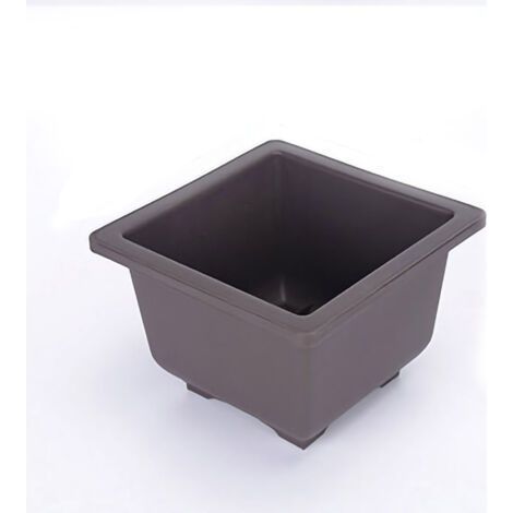 Matte Thickened Rectangular Imitation Zisha Plastic Tray for Succulents Lithops Seeds Cultivation Brown with Optional Tray Large Deep Square Model - (1/5)