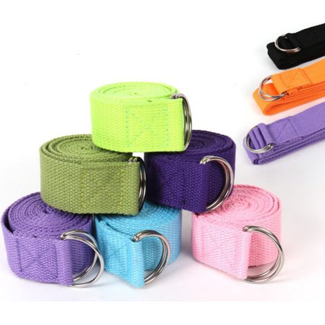 Sangle De Yoga - Boucle D-Ring En Métal - Réglable 150 À 250 Cm - Pour Étirements Et Pratique Domestique - 1 Pièce (1/5)