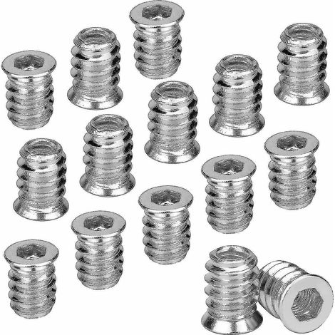 Lot de 100 écrous hexagonaux à insert fileté en bois M6 (1/5)