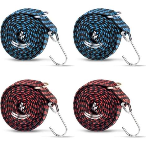Bardusch-4 tendeurs élastiques plats réglables avec crochets métal, sandows pour fixation universelle (1/5)