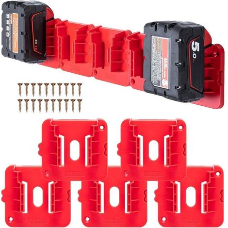 Batteriehalter für Milwaukee M18 18V-Akkus, Wandhalterung für Werkstattwagenregal, Werkzeugkasten, 10er-Packung