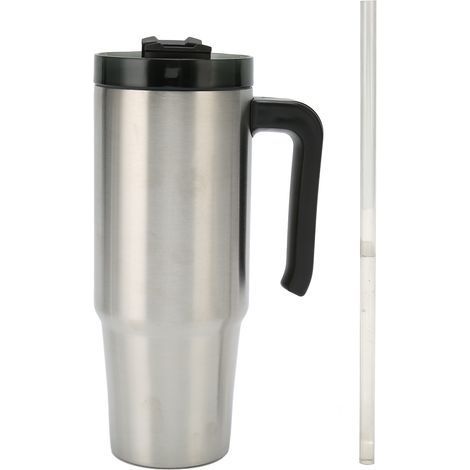40oz Edelstahl-Isolierwasserflasche, doppelwandige Thermosflasche mit Griff und Schraubverschluss, hält Getränke heiß oder kalt, für Reisen und Büro. (1/5)