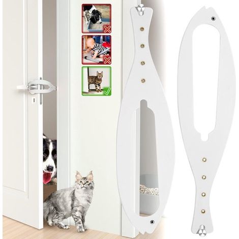 2 topes para puertas de mascotas，Puerta para gatos ajustable (6,3-15 cm de ancho)，blanco，15 cm (1/5)