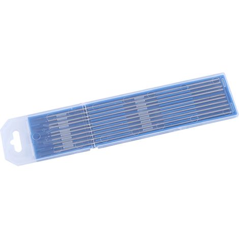 Électrodes de soudage tungstène lanthanée pointe bleue 1,6mm x 150mm lot de 10 pièces pour TIG soudure professionnelle. (1/5)