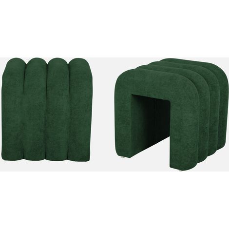 Set di 2 pouf contemporanei, tessuto